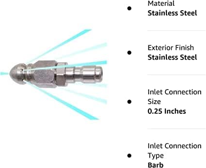 (2 Sets) Pressure Washer Sewer Jetter Nozzle with Stainless Steel, Mini Compact Durable Sewer Jet Nozzle,Pressure Drain Jetter Hose Nozzle,1/4'' Quickly Connector, 5000 PSI