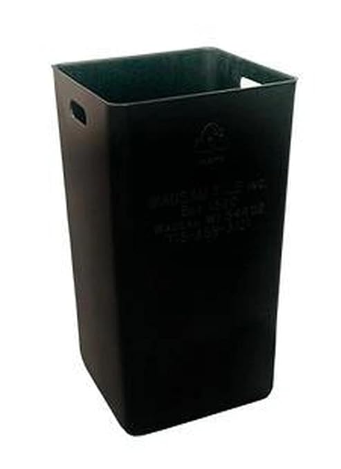 32 Gallon Square Slatted 100% Recycled Plastic Heavy Duty Outdoor Commercial Trash Can with Swing Top Lid | Great for Schools and Businesses - Brown