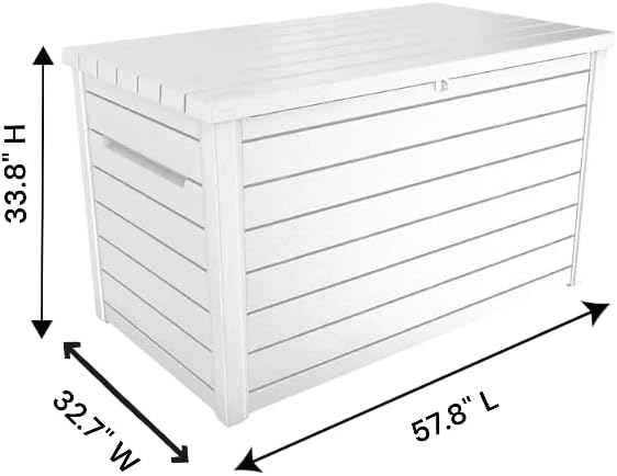Generic 230 Gallon Outdoor Storage Resin Deck Box-(White), 243510