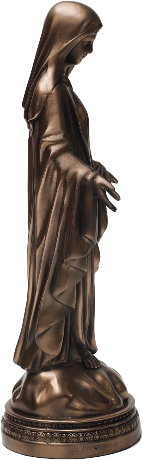 12 Inch Blessed Virgin Mary Decorative Figurine，Catholic Religious Gifts 12 Inch Resin Statue Figurine (Cold Cast Bronze)