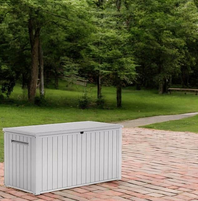 Outdoor Storage Deck Box, 170 Capacity, 27.7L x 57W x 29H inches (White)
