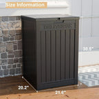 EasyUp Outdoor Package Delivery Box, 48-Gallon Lockable Parcel Drop Box, Large Double-Walled Resin Weatherproof Storage Deck Box for Porch and Patio (Black)