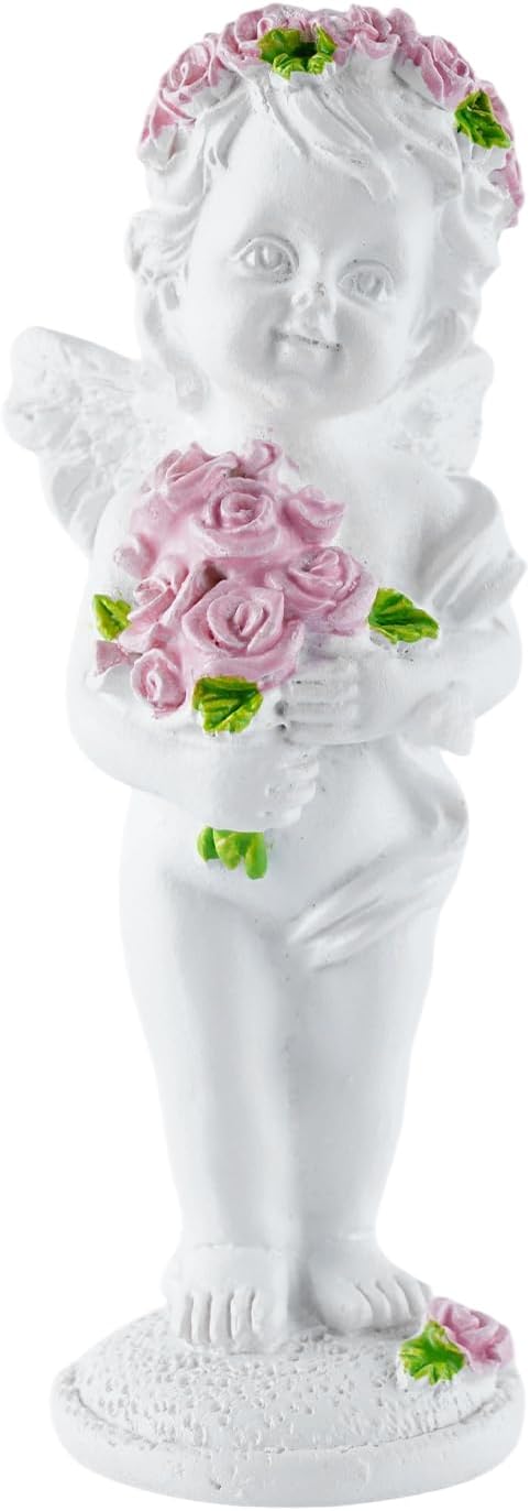 Resin Angel Statue Holding Flowers, Indoor Living Room Dining Table Decor, Outdoor Garden Ornament, Ideal Gift for Mom, Dad and Friends
