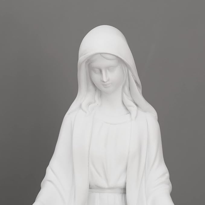 12 Inch Blessed Virgin Mary Decorative Figurine，Catholic Religious Gifts 12 Inch Resin Statue Figurine (White)…