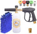 GDHXW X-884 Pressure Washer Gun Foam Cannon 5 Nozzles 2 Conversion Adapter Cleaning Gloves,for Pressure Washer