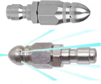 (2 Sets) Pressure Washer Sewer Jetter Nozzle with Stainless Steel, Mini Compact Durable Sewer Jet Nozzle,Pressure Drain Jetter Hose Nozzle,1/4'' Quickly Connector, 5000 PSI