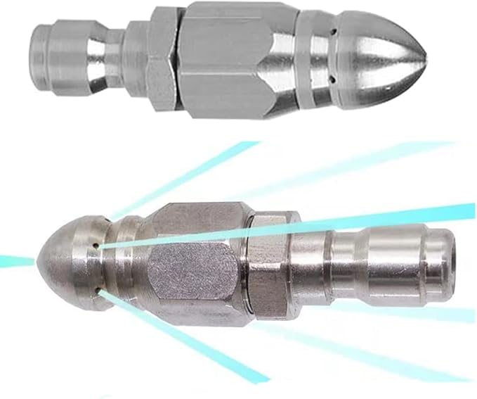 (2 Sets) Pressure Washer Sewer Jetter Nozzle with Stainless Steel, Mini Compact Durable Sewer Jet Nozzle,Pressure Drain Jetter Hose Nozzle,1/4'' Quickly Connector, 5000 PSI