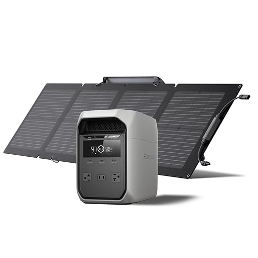 EF ECOFLOW Solar Generator Delta 3 Classic 1024Wh with 110W Solar Panel, LFP Battery Portable Power Station 1800W AC/100W USB-C Output (3600W Surge), 1 Hr Fast Charge for Home, Camping, RV