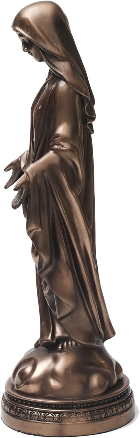 12 Inch Blessed Virgin Mary Decorative Figurine，Catholic Religious Gifts 12 Inch Resin Statue Figurine (Cold Cast Bronze)