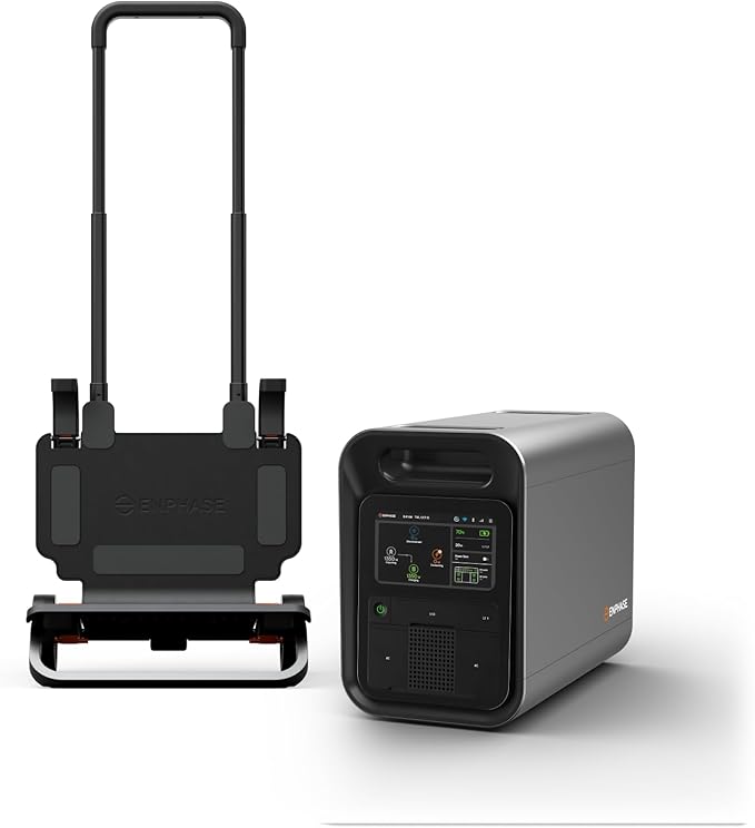 Enphase IQ PowerPack 1500 + IQ Cart – Advanced portable power with microinverter technology, LCD touchscreen, 4G cellular, Wi-Fi & Bluetooth, IQ Cart for easy mobility during camping or home backup