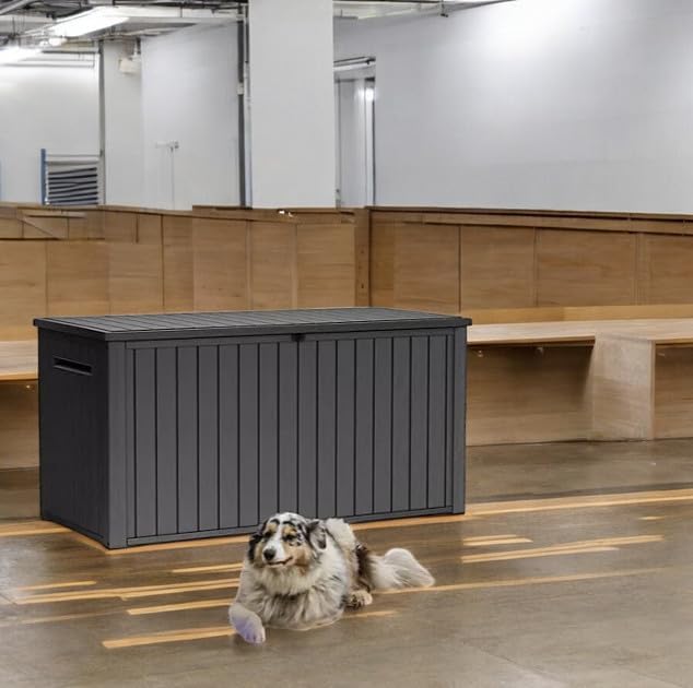 Outdoor Storage Deck Box, 170 Capacity, 27.7L x 57W x 29H inches (Graphite)