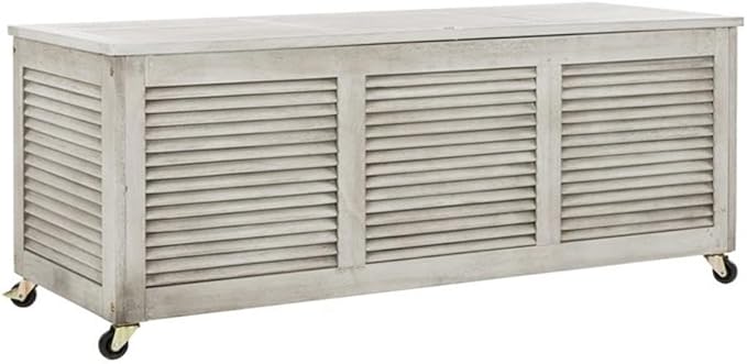 Safavieh PAT7038B Outdoor Collection Elina Grey Wash 47.2" Cushion Deck Box