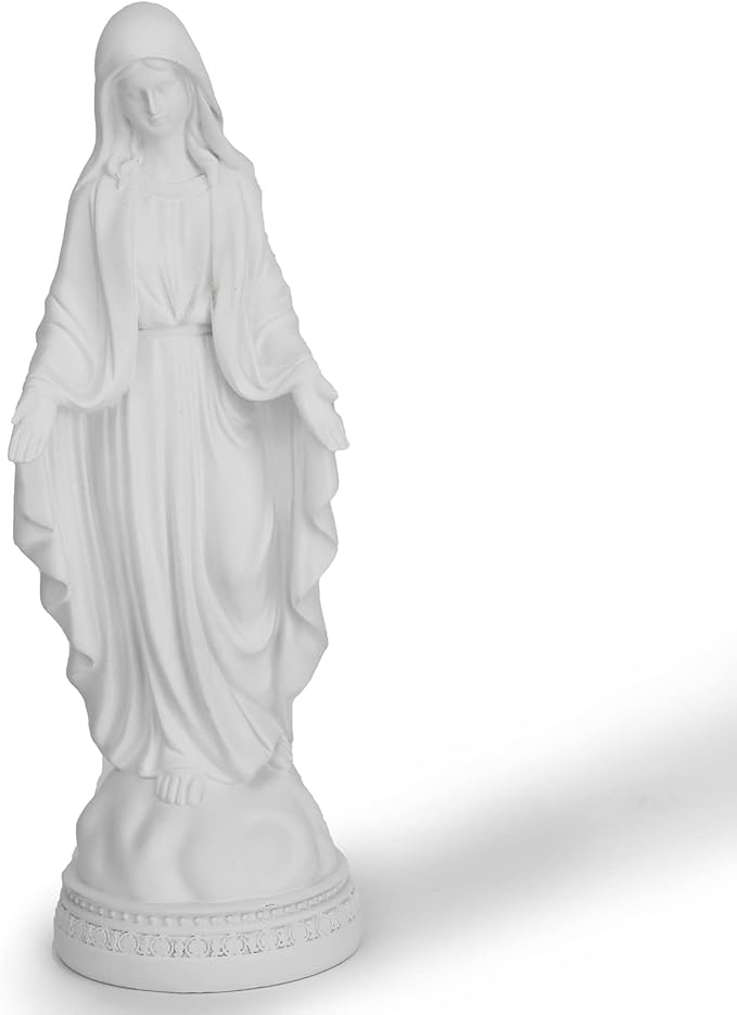 12 Inch Blessed Virgin Mary Decorative Figurine，Catholic Religious Gifts 12 Inch Resin Statue Figurine (White)…