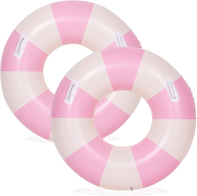 2PCS Large Swimming Pool Tubes Inflatable Pool Floats for Adult Swim Ring Floaties Inflatable Swimming Pool Raft Summer Beach Lounger Float Party Supplies