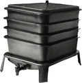 VERMI-FUTURE® Worm Condo Composting Bin, 4 Trays, Black, with Startup Bedding & 3in1 Soil Meter, Ideal for Small Households