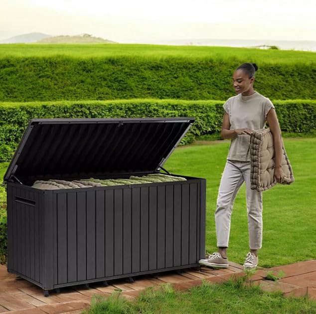 Outdoor Storage Deck Box, 170 Capacity, 27.7L x 57W x 29H inches (Graphite)