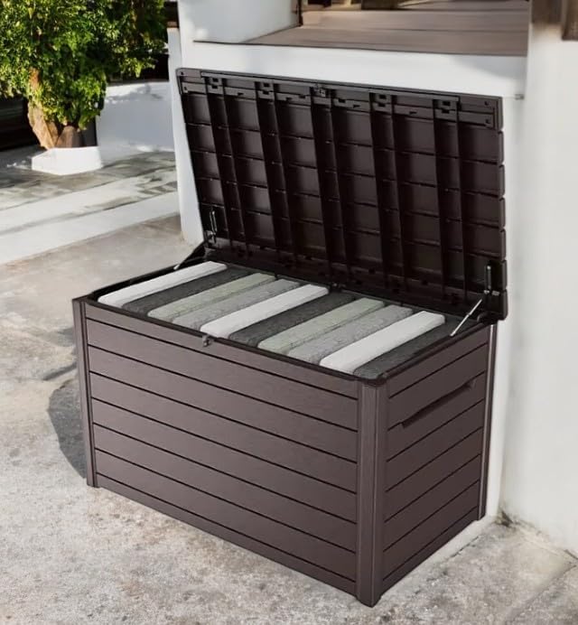 230 Gallon Outdoor Storage Resin Deck Box- (Brown)