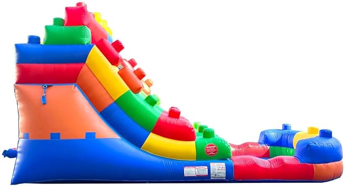 Inflatable Water Slides for Kids - Backyard Inflatable Water Slides with Splash Pool - Building Block Slide Complete with Blower, and Stakes - 21' x 9' - 12' Tall Slide