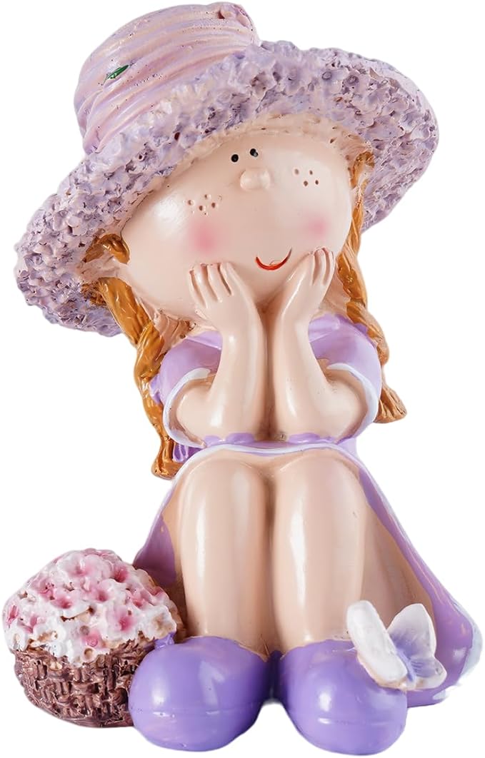 Lavender Garden Decorative Figurines,Resin Garden Statues for Outdoor Patio Lawn,Indoor Home Decoration, Ideal Gift for Parents and Friends,Outdoor Decor Housewarming Present