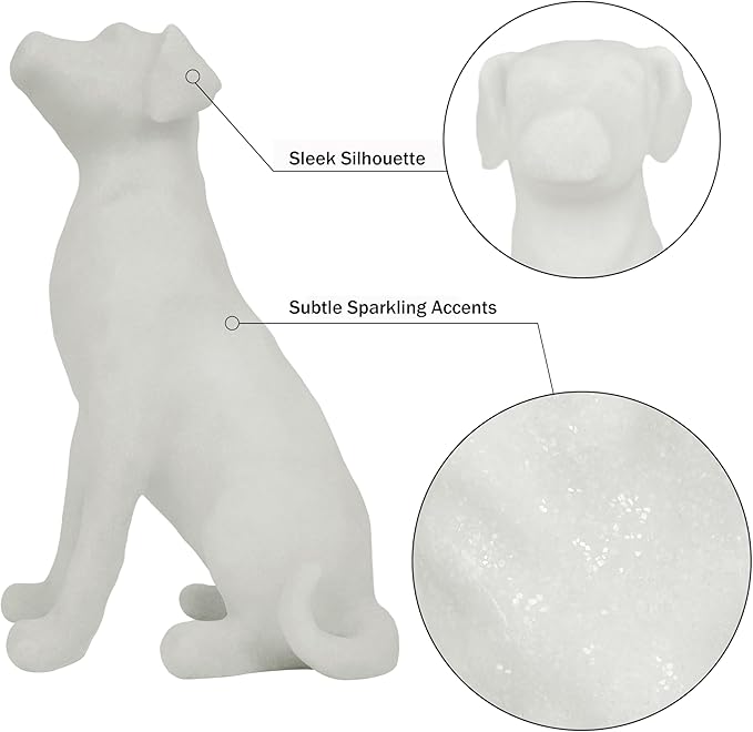 The Labrador Sculpture 11.5x7x5.5 inches, Dog Statues for Home Decor Accents, White Lab Retriever Figurines, Suitable for Coffee Table, Home Office Entryway, Housewarming Birthday Gifts, Dog Lovers