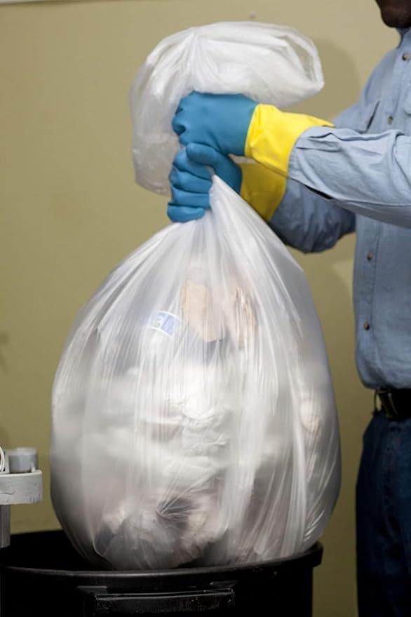 Aluf Plastics 45 Gallon 1.5 MIL Clear Garbage Bags - 40" x 46" - Pack of 200 - For Contractor, Industrial, Healthcare, & Municipal