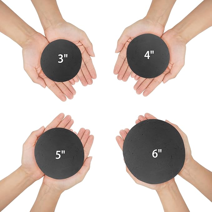 Skyflame Ceramic Fireplace Balls, Set of 12 Round Fire Stones Set for Indoor and Outdoor Fire Pits or Fireplaces Accessory, 4 Inch, Black