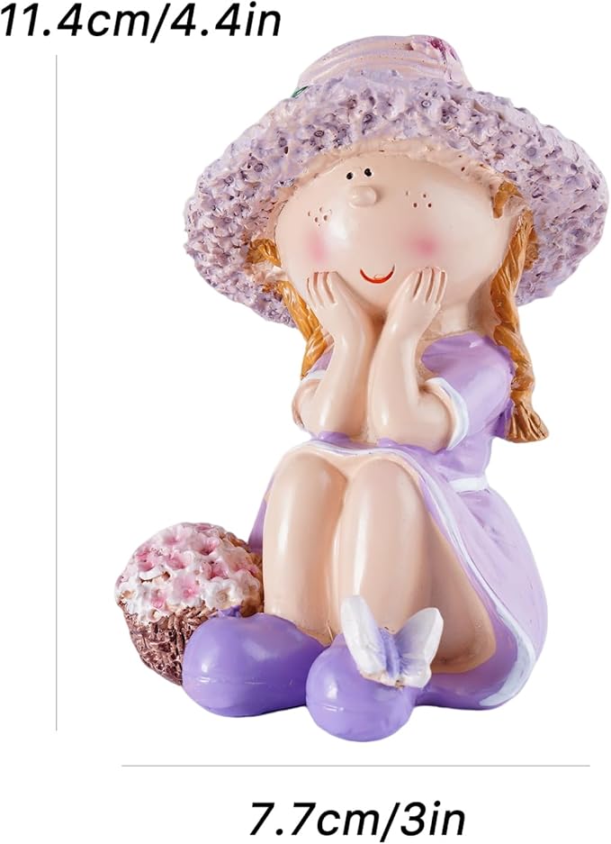 Lavender Garden Decorative Figurines,Resin Garden Statues for Outdoor Patio Lawn,Indoor Home Decoration, Ideal Gift for Parents and Friends,Outdoor Decor Housewarming Present