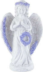 Lavender Praying Angel Statues, Handmade Resin Craft Home Decor, Indoor & Outdoor Winged Angel Figurines, Tabletop Ornaments, Ideal Blessing Gift for Mom, Dad & Friends