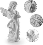 INLOMEM Praying Angel Figurine - 7.5 Inches Resin Sculpted Hand-Painted Figurine for Home Decor or Garden, First Communion Gifts for Girls, Religious Gifts for Women