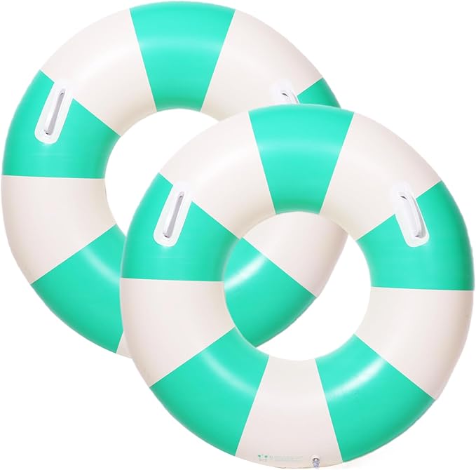 2PCS Large Swimming Pool Tubes Inflatable Pool Floats for Adult Swim Ring Floaties Inflatable Swimming Pool Raft Summer Beach Lounger Float Party Supplies