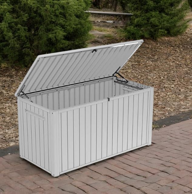 Outdoor Storage Deck Box, 170 Capacity, 27.7L x 57W x 29H inches (White)