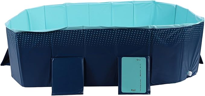 Thickened Foldable Pool for Family Outdoor Fun, Non Inflatable Wear Swimming Pool for Kids Dogs (1.85m/6.1ft)