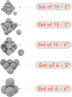 Skyflame 2" Fireplace Balls for Gas Fireplace, 25-Pack Round Ceramic Ball Set for Indoor/Outdoor Fire Pits/Fireplaces Home Decor Accessory, Gray