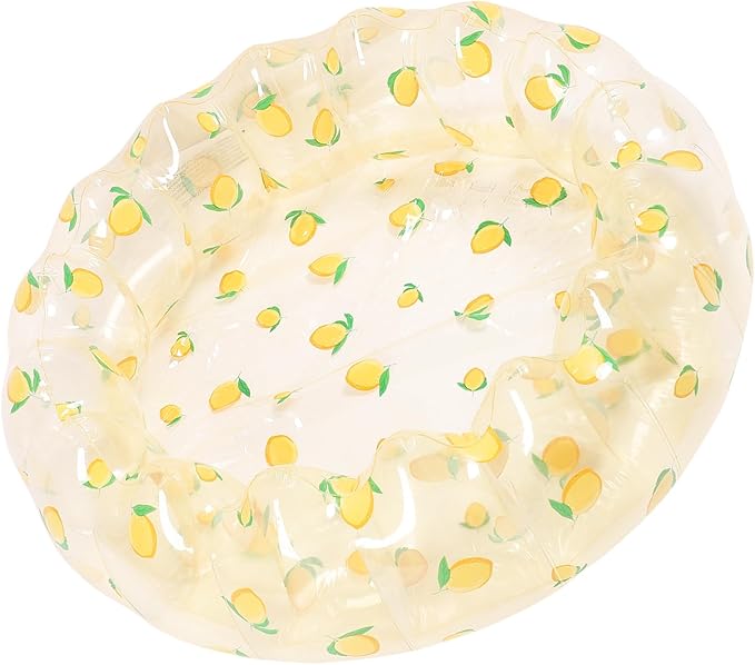 29 Inch Inflatable Swimming Pool, PVC Portable Blow Up Ball Play Pit Pool for Kid Indoor Outdoor Backyard (Transparent Lemon)