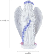 Lavender Praying Angel Statues, Handmade Resin Craft Home Decor, Indoor & Outdoor Winged Angel Figurines, Tabletop Ornaments, Ideal Blessing Gift for Mom, Dad & Friends