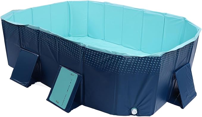 Thickened Foldable Pool for Family Outdoor Fun, Non Inflatable Wear Swimming Pool for Kids Dogs (1.85m/6.1ft)