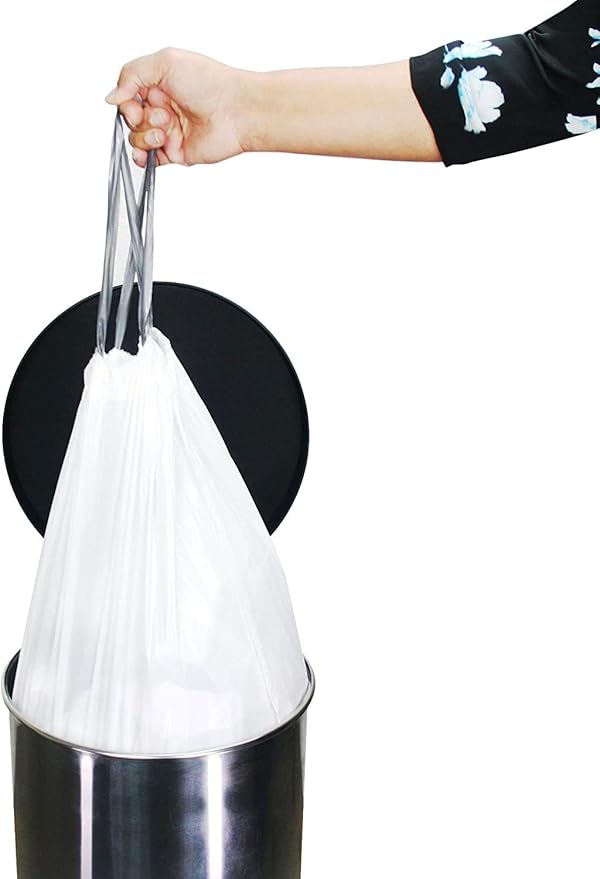 Compatible With Simplehuman Code P - Durable Custom Fit Plastic White Trash Bags w/Drawstring, 50-60 Liter/ 13-16 Gallon Trash Cans - 2 Refill Rolls (100 Count) -Heavy Duty Kitchen Garbage Bags