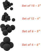 Skyflame 6 Inch Ceramic Fireplace Balls, Set of 4 Black Round Fire Stones Reusable Fire Pit Balls for Indoor and Outdoor Fire Pits or Fireplaces Accessory