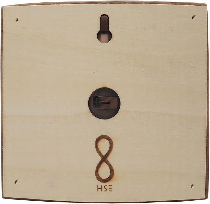 HSE Cedar Sauna Thermometer - Mechanical Thermometer with Minimalist Design and Glass Dials