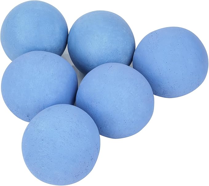 Skyflame Ceramic Fireplace Balls, Set of 6 Round Fire Stones Set for Indoor and Outdoor Fire Pits or Fireplaces Accessory, 5 Inch, Blue