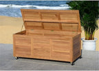 SAFAVIEH PAT7038A Outdoor Collection Elina Teak 47.2" Cushion Deck Box