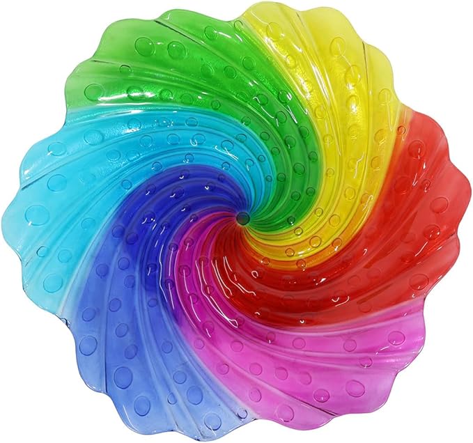 Briarwood Lane Rainbow Swirl Glass Bird Bath