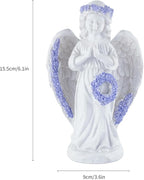 Lavender Praying Angel Statues, Handmade Resin Craft Home Decor, Indoor & Outdoor Winged Angel Figurines, Tabletop Ornaments, Ideal Blessing Gift for Mom, Dad & Friends