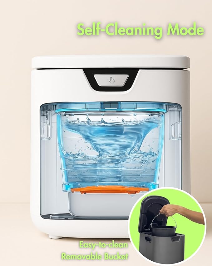 Electric Composter for Kitchen, Compost Bin - 4L Large Capacity, 3 Processing Modes, 3 Capacity Options, 2 Carbon Filters, Auto-Cleaning Auto-Drying (White)