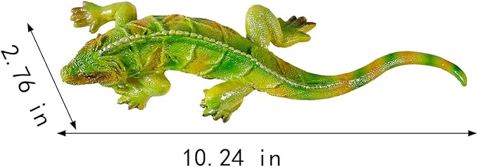 Garden Lizard Statue Simulation Lizard Statue Decorative Resin Animal Sculpture Outdoor Garden Yard Lawn Art Deco Gift 10.24 inch Hand Painted