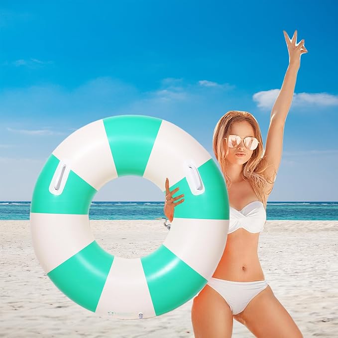 2PCS Large Swimming Pool Tubes Inflatable Pool Floats for Adult Swim Ring Floaties Inflatable Swimming Pool Raft Summer Beach Lounger Float Party Supplies