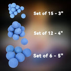 Skyflame Ceramic Fireplace Balls, Set of 15 Round Fire Stones Set for Indoor and Outdoor Fire Pits or Fireplaces Accessory, 3 Inch, Blue