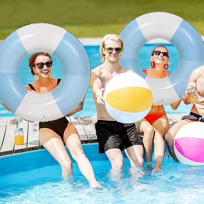 4PCS Floats for Adults Rings Striped Pool Float Large Swim Ring for Adults,30 Inch Classic Striped Teens Adult Inner Tubes Summer Beach Bachelorette Party