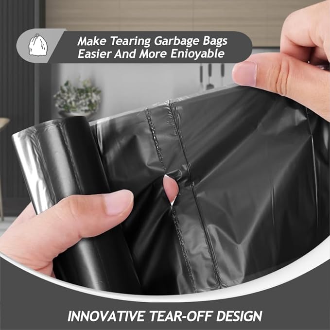 0.5 Gallon Mini Trash Bags Garbage Bags, Tiny Bathroom Trash Can Liners by Teivio, Small Plastic Bags for Desktop Trash Bin/Dog/Poop Car, Fit 2 Liters or Less Can (220 Counts, Black)