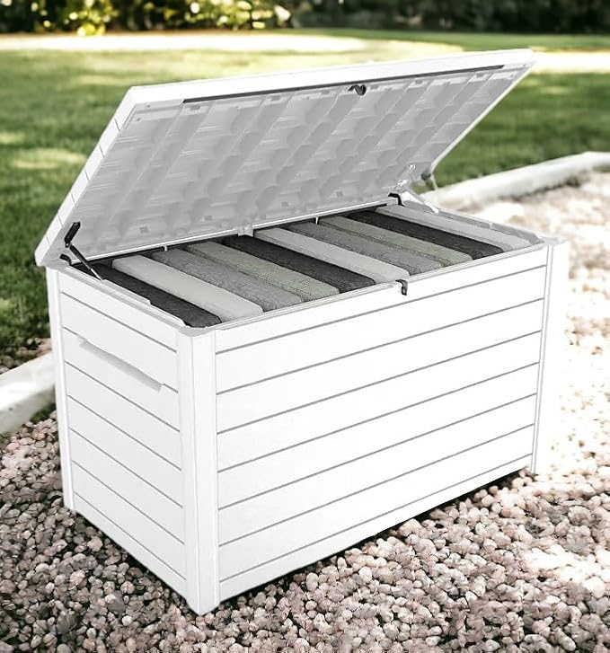 Generic 230 Gallon Outdoor Storage Resin Deck Box-(White), 243510